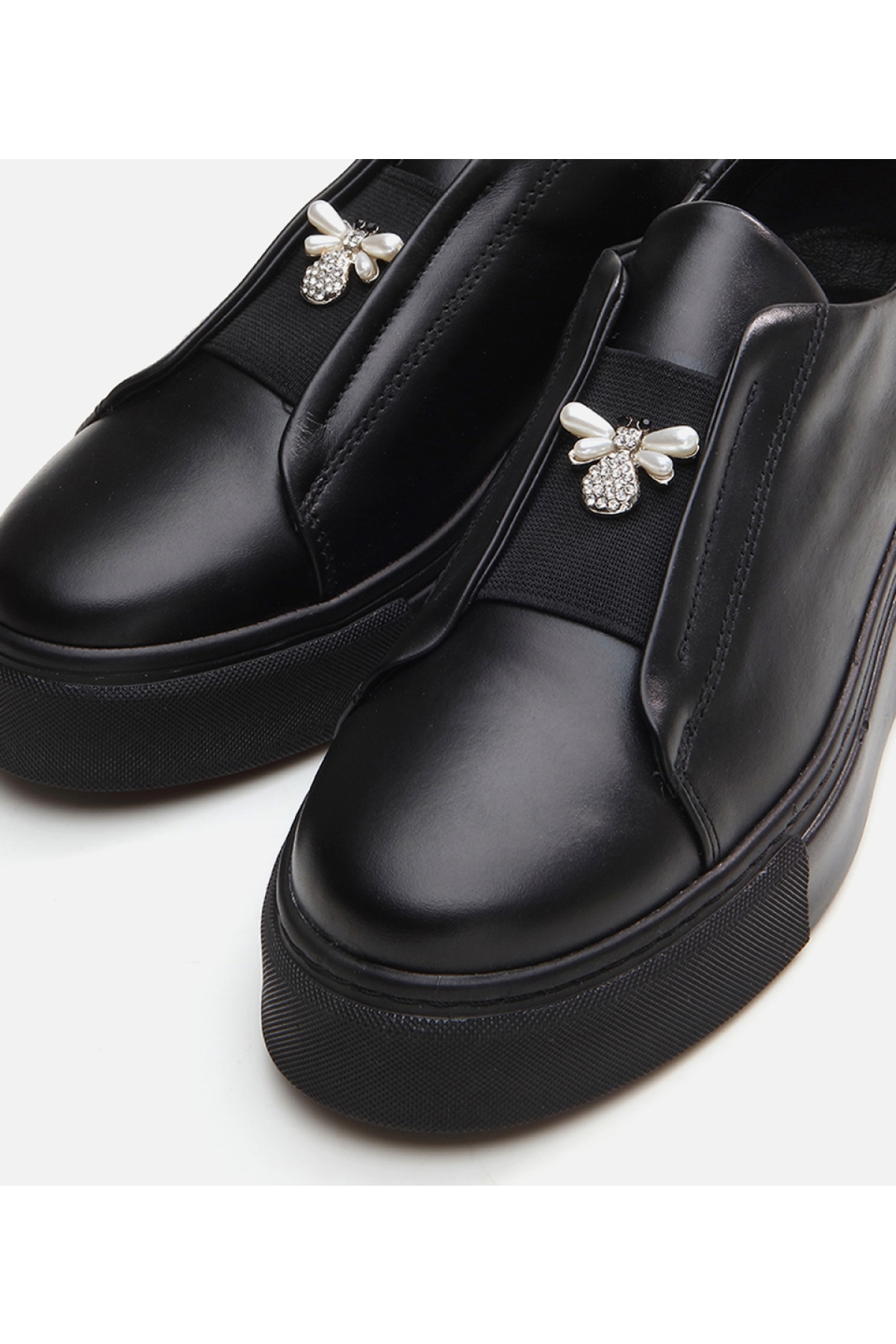 Kadın Deri Siyah Spor Ayakkabı - Görsel 5