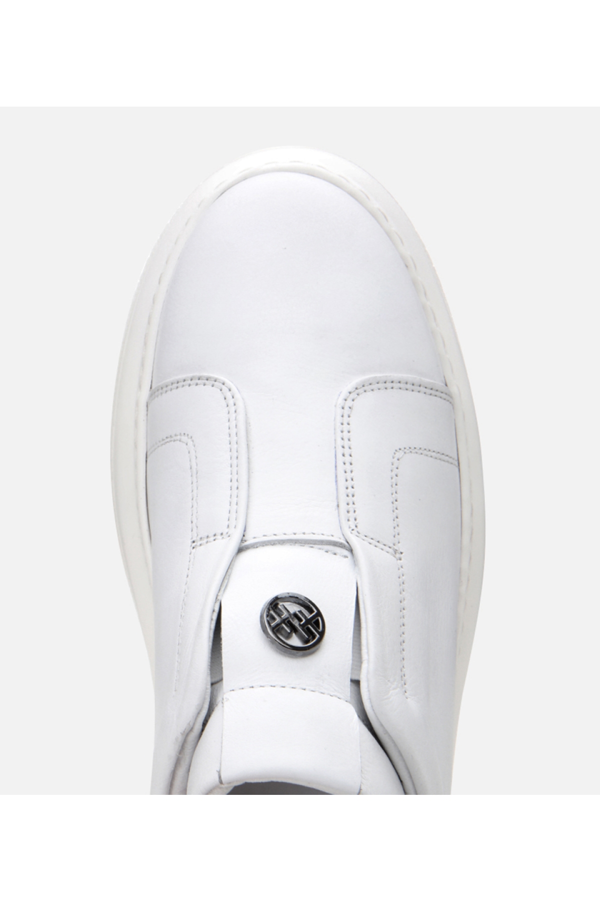 Erkek Deri Beyaz Ultra Hafif Tabanlı Comfort Spor Ayakkabı - Görsel 5