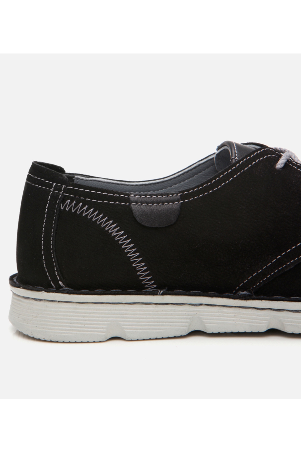 Erkek Nubuk Deri Siyah Ultra Hafif Tabanlı Günlük Ayakkabı - Görsel 5