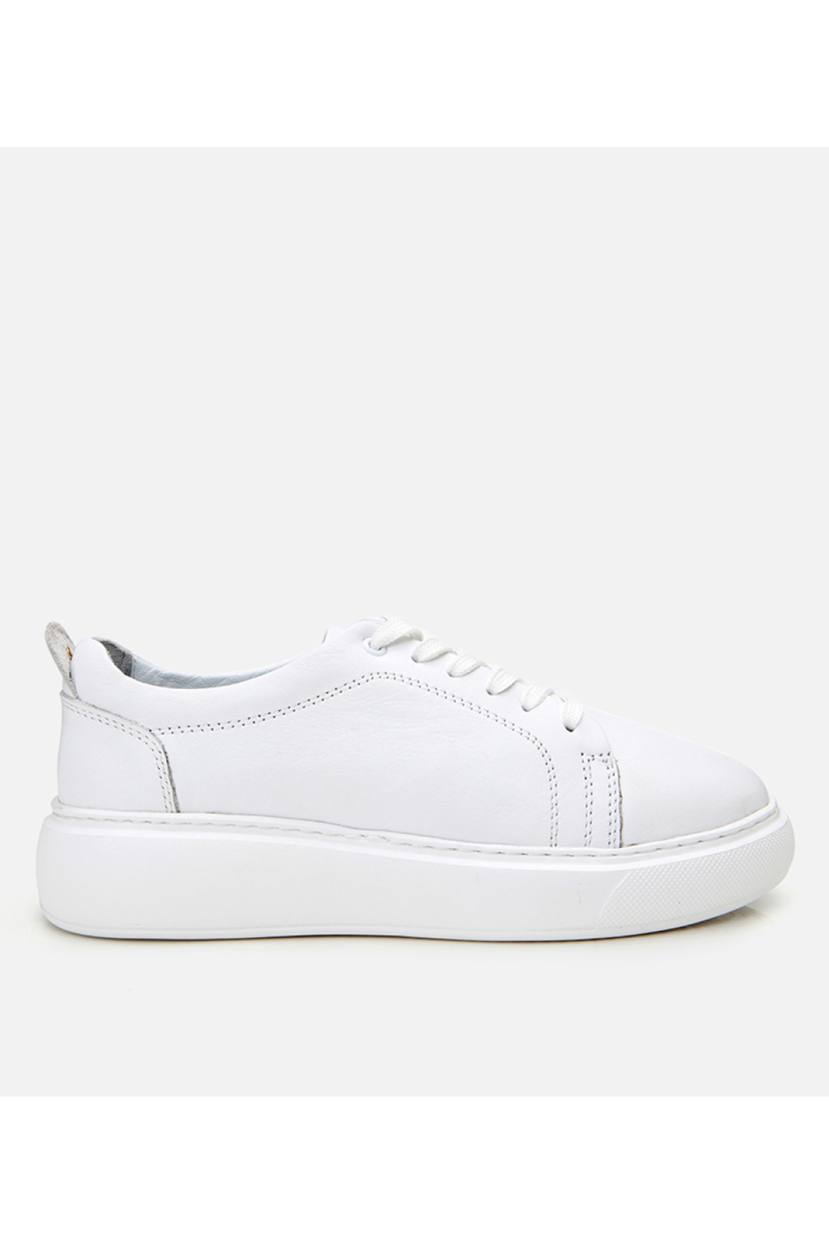 Kadın Deri Beyaz Kalın Tabanlı Spor Ayakkabı - Görsel 2