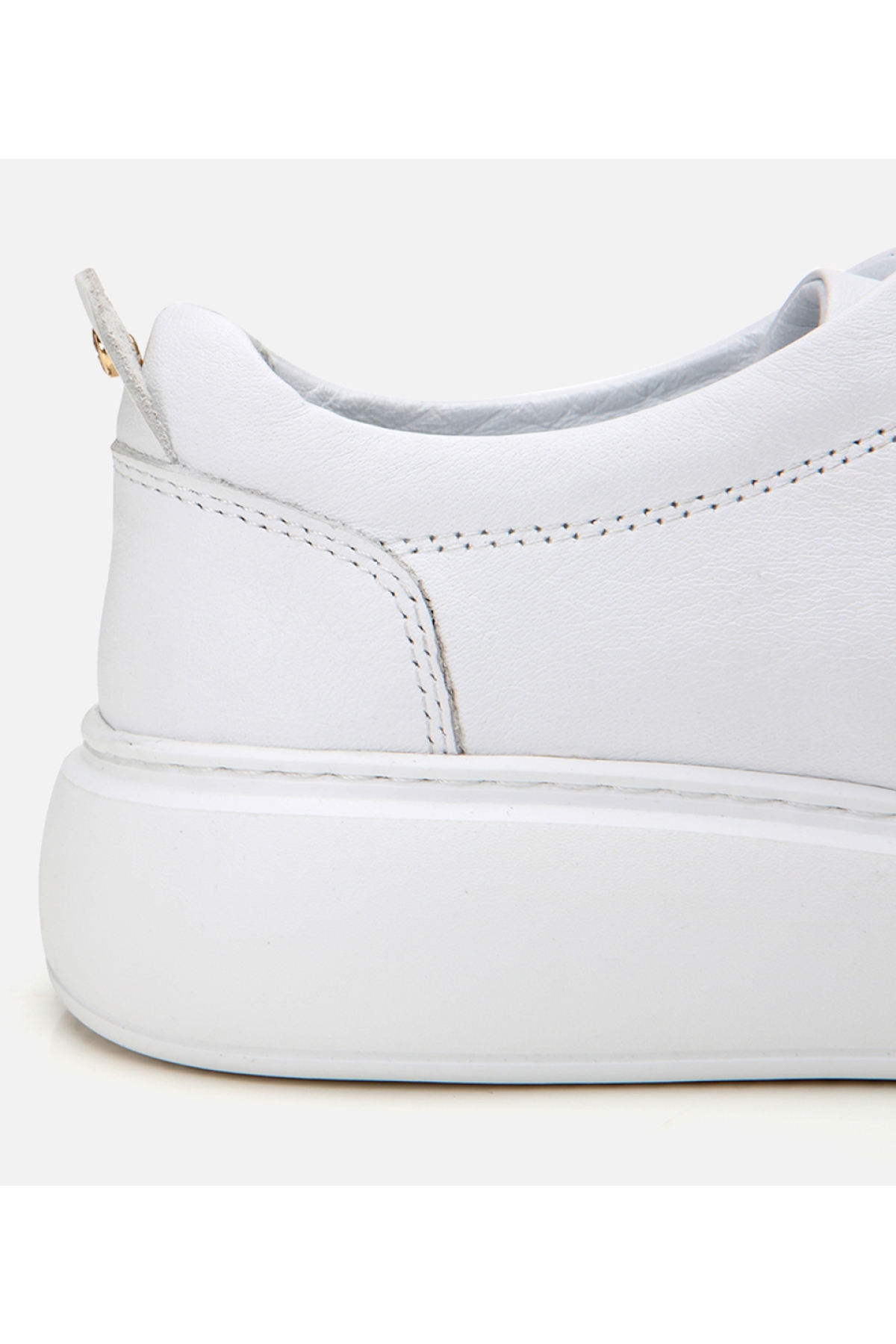 Kadın Deri Beyaz Kalın Tabanlı Spor Ayakkabı - Görsel 4