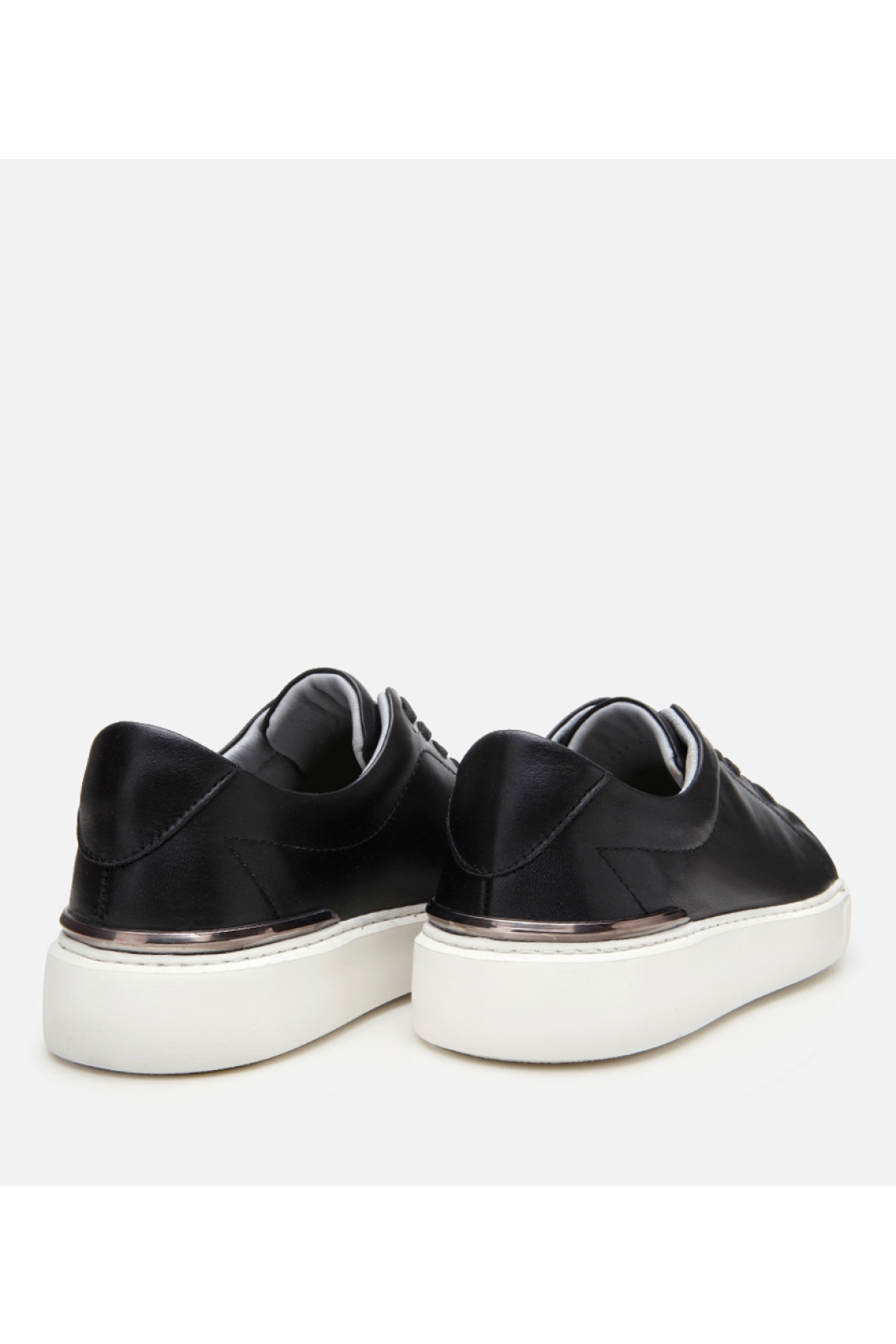 Erkek Deri Siyah Ultra Hafif Tabanlı Spor Ayakkabı - Görsel 4