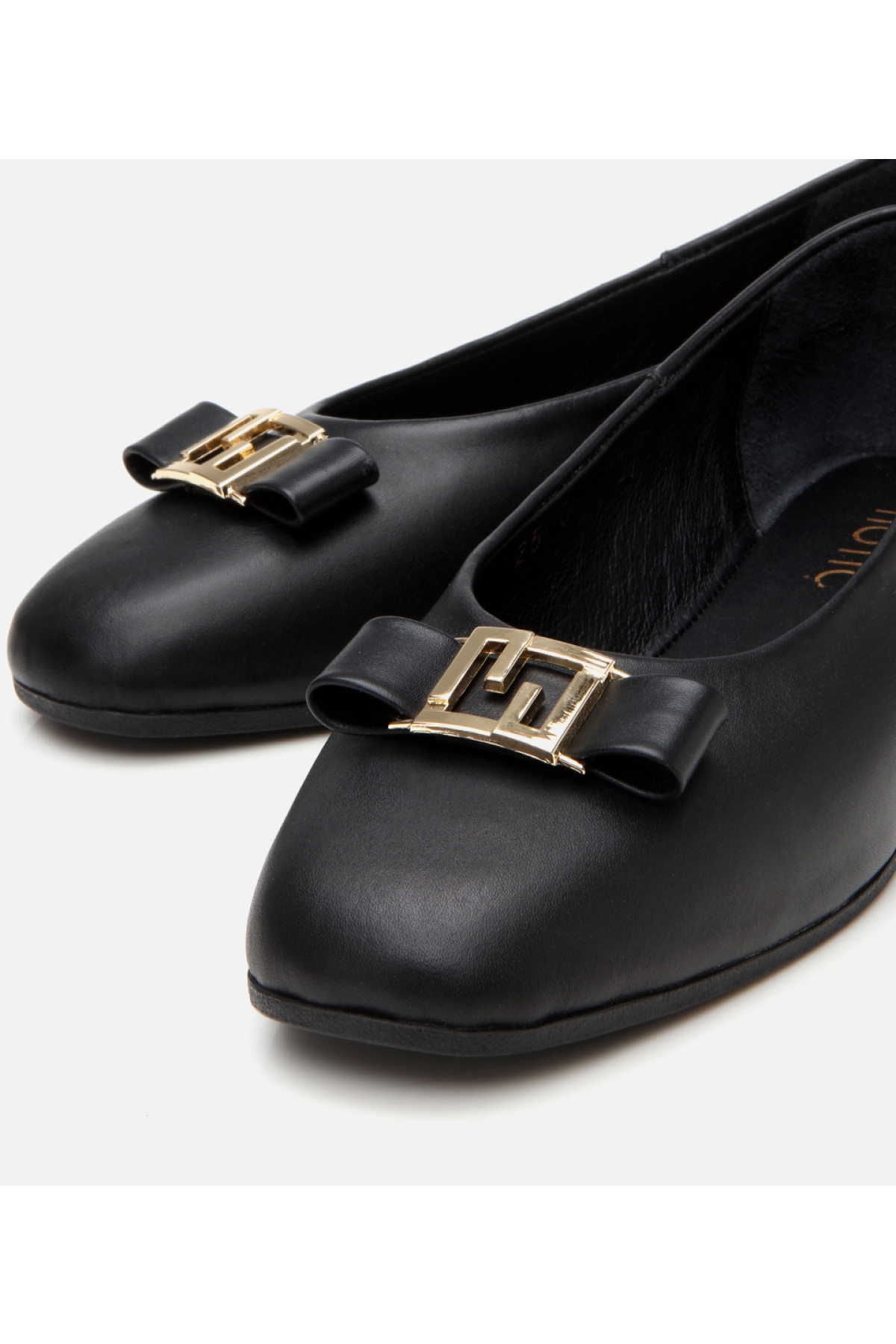 Kadın Deri Siyah Tokalı Babet - Görsel 4