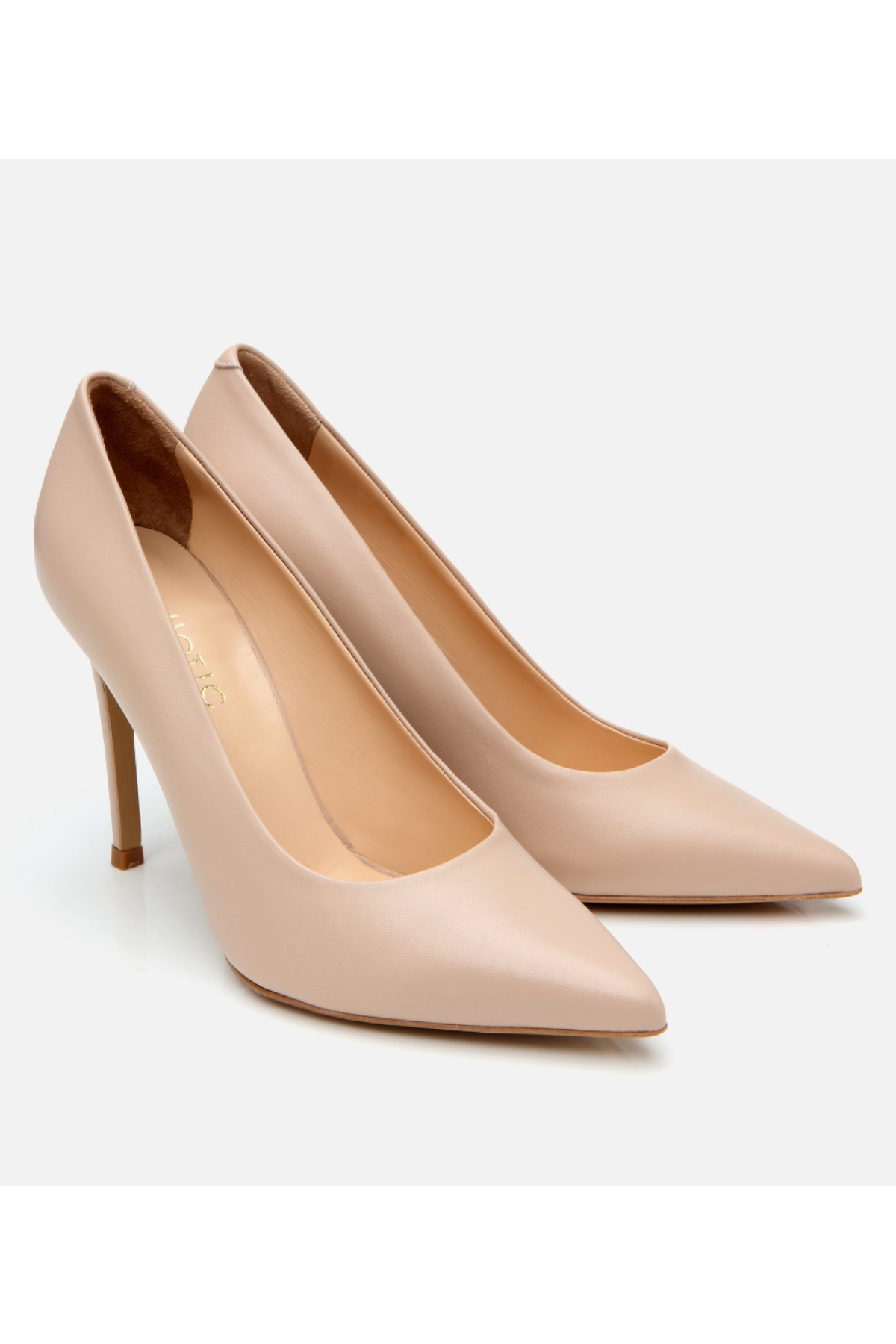 Kadın Deri Bej İnce Topuklu Stiletto - Görsel 3