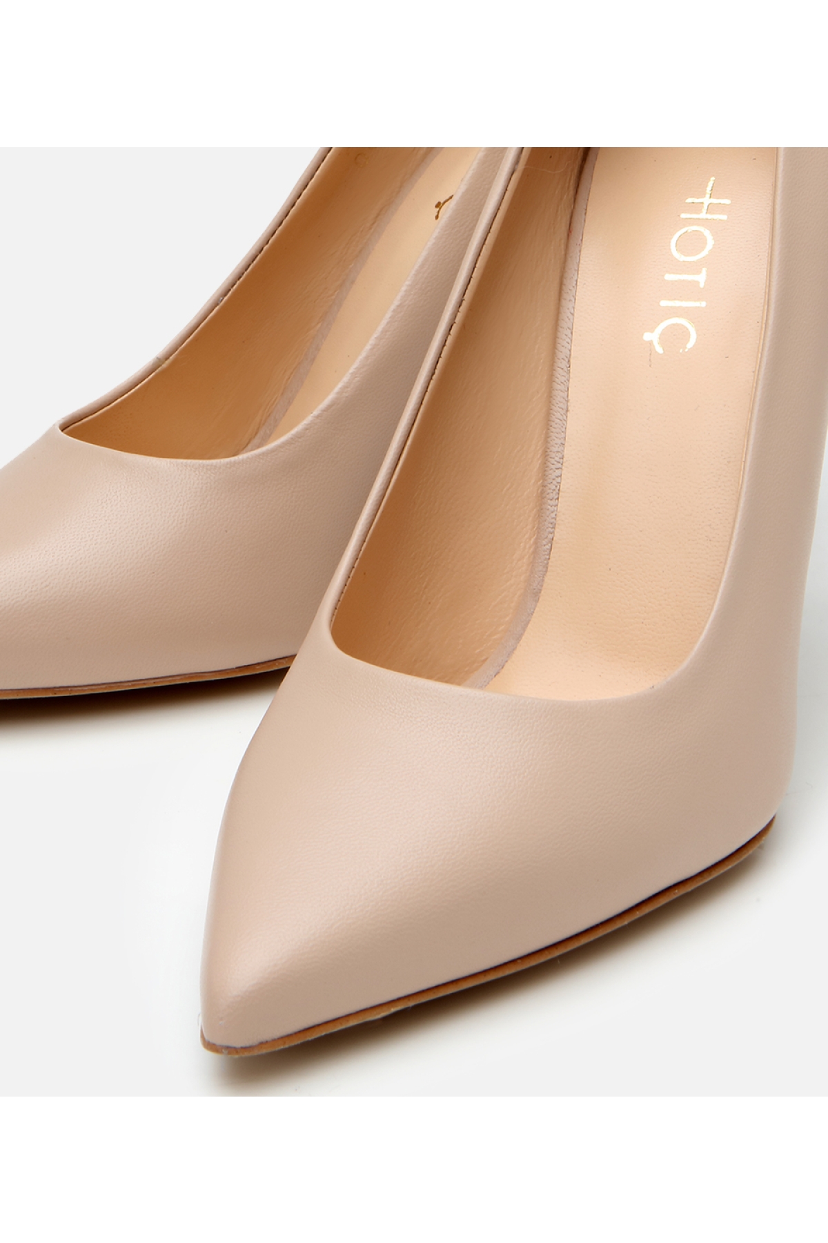 Kadın Deri Bej İnce Topuklu Stiletto - Görsel 4