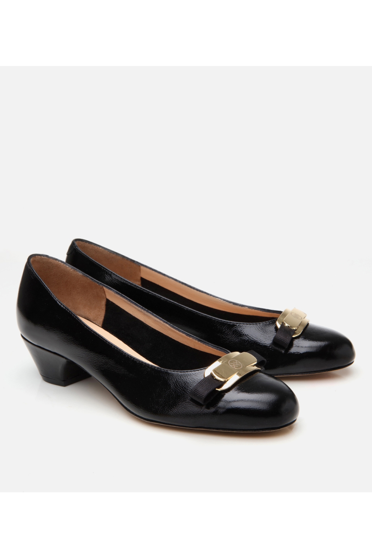 Kadın Rugan Deri Siyah Kalın Topuklu Ayakkabı - Görsel 3