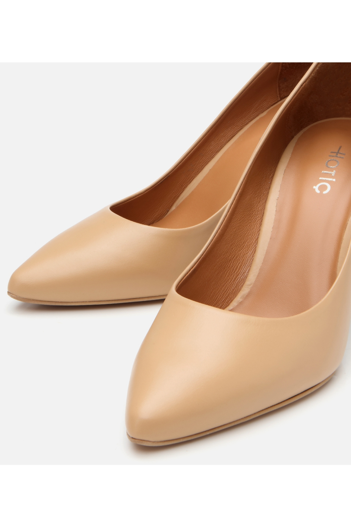 Kadın Deri Bej Yüksek Topuklu Stiletto - Görsel 4