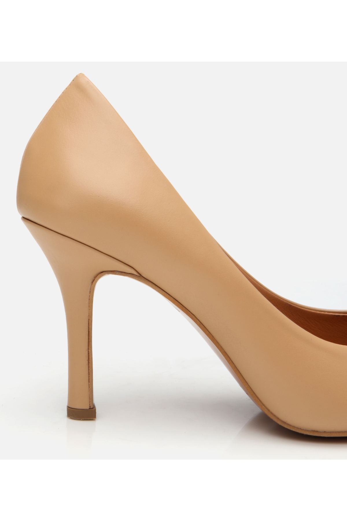 Kadın Deri Bej Yüksek Topuklu Stiletto - Görsel 5