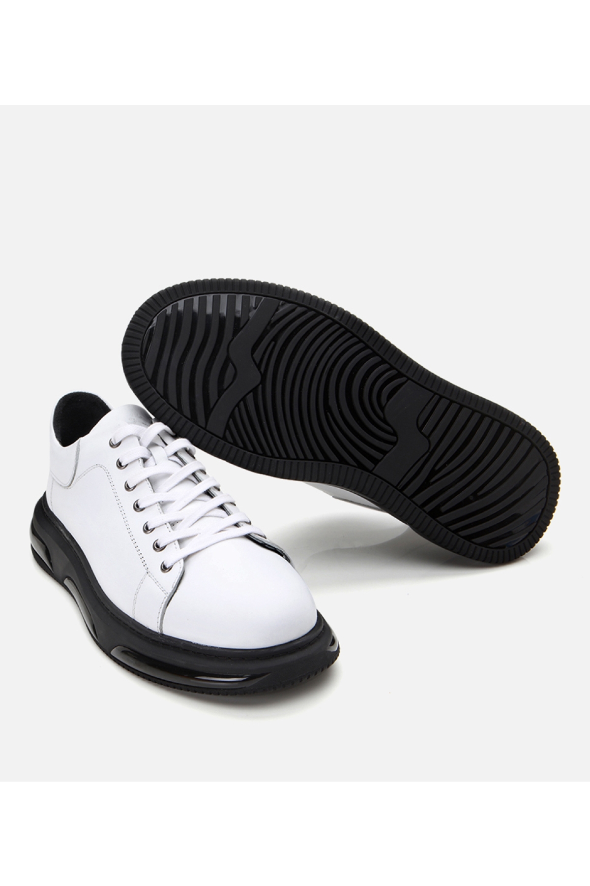Erkek Deri Beyaz Hafif Tabanlı Spor Ayakkabı - Görsel 3