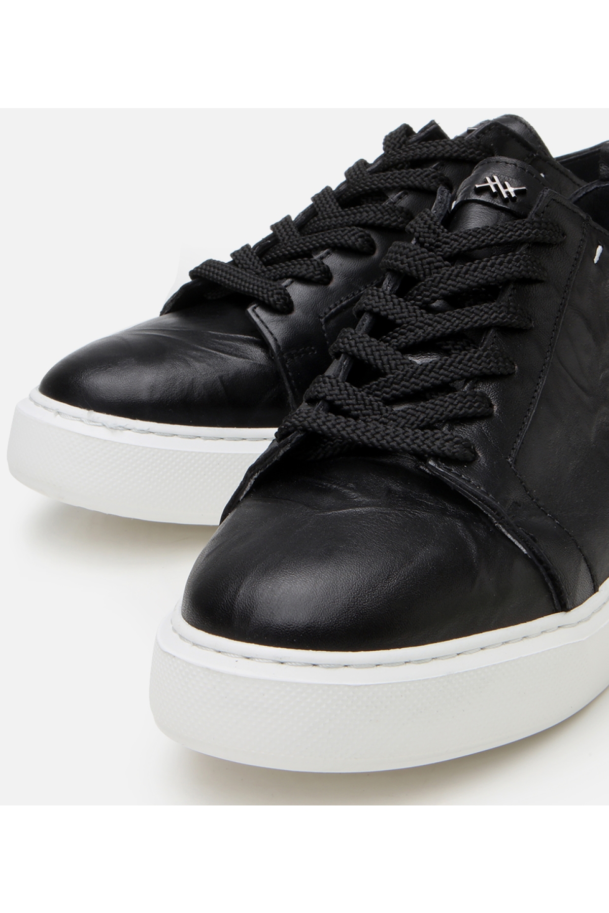 Erkek Deri Siyah Hafif Tabanlı Spor Ayakkabı - Görsel 4