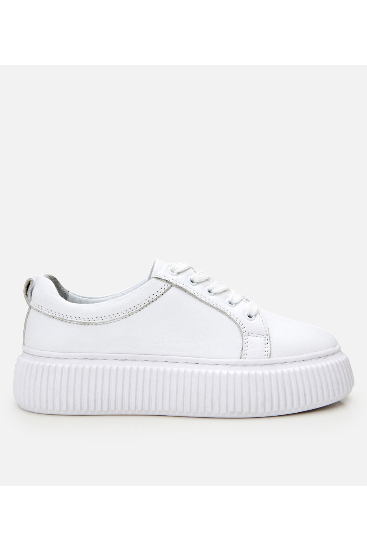 Kadın Deri Beyaz Kalın Tabanlı Spor Ayakkabı - Görsel 2