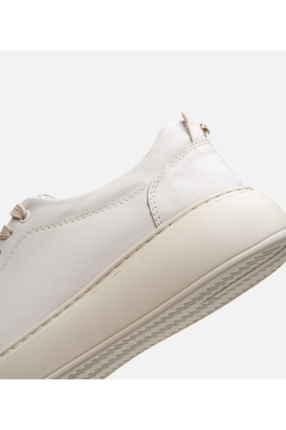 Kadın Deri Bej Kalın Tabanlı Spor Ayakkabı - Görsel 4