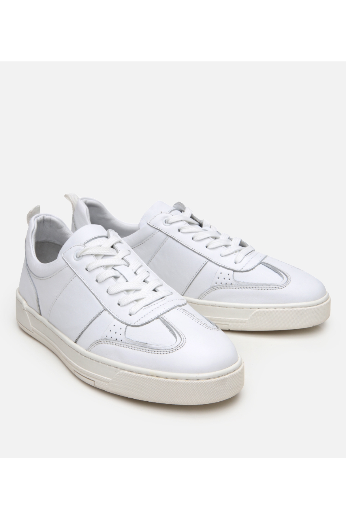 Erkek Deri Beyaz Spor Ayakkabı - Görsel 3