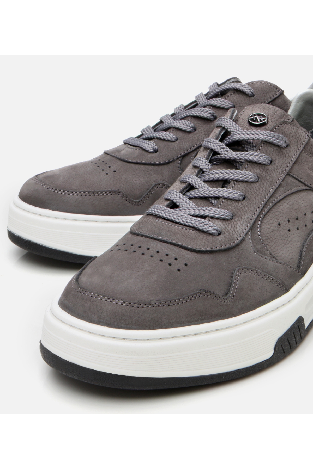 Erkek Nubuk Deri Gri Yüksek Tabanlı Spor Ayakkabı - Görsel 4