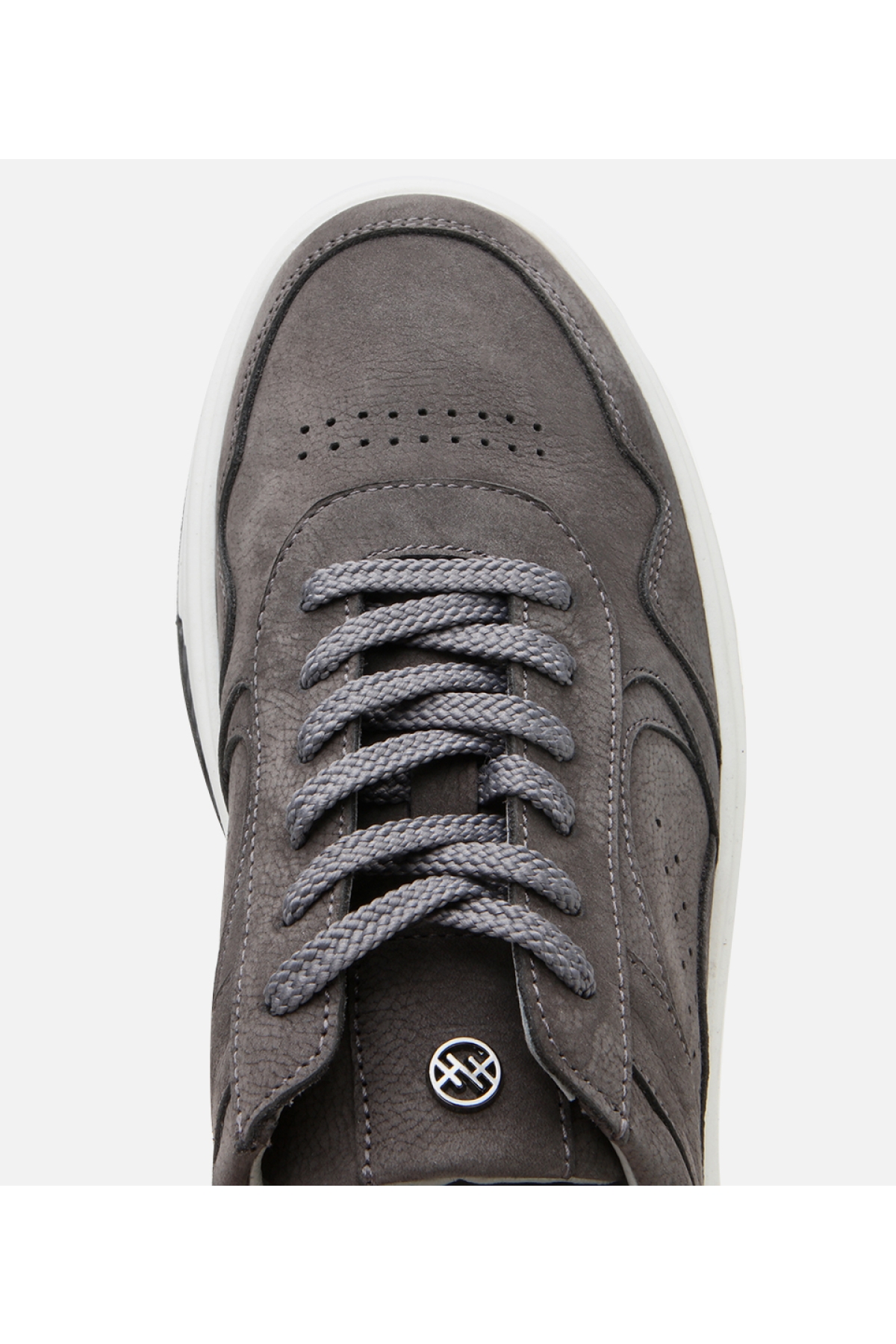 Erkek Nubuk Deri Gri Yüksek Tabanlı Spor Ayakkabı - Görsel 5