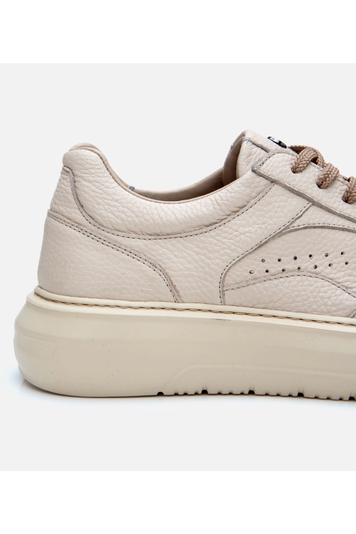 Erkek Deri Bej Yüksek Tabanlı Spor Ayakkabı - Görsel 5