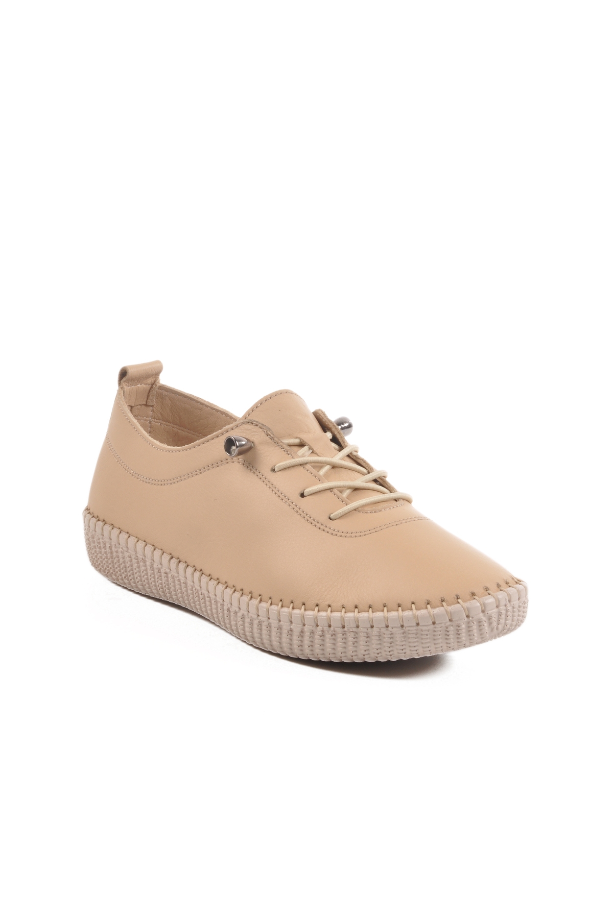 Pepita Krem Hakiki Deri Anatomik Kadın Casual Ayakkabı 7230 Z - Görsel 4