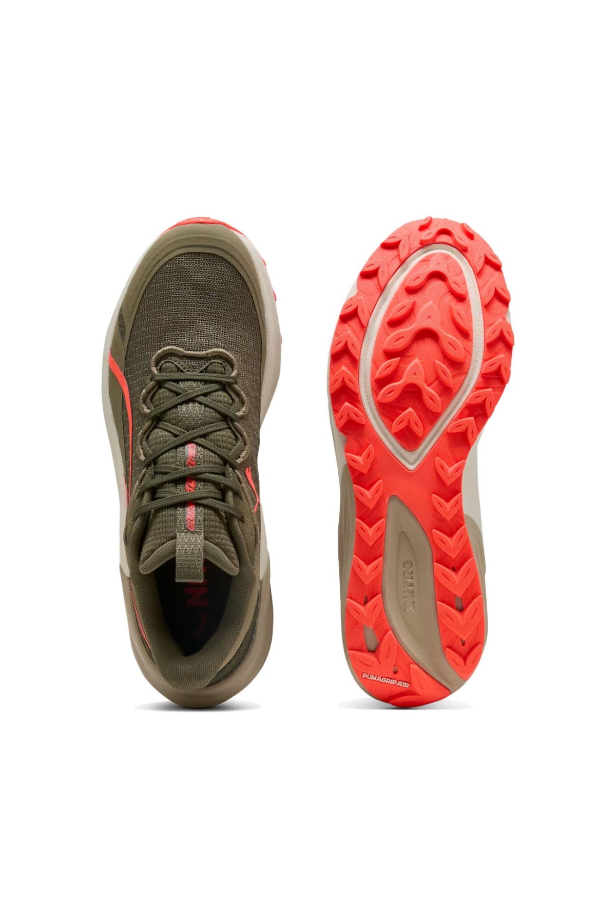 Puma Yeşil Puma Electrify Nitro™ 310791 Nitro 4 Trail Spor Ayakkabı Yeşil-Kırmızı