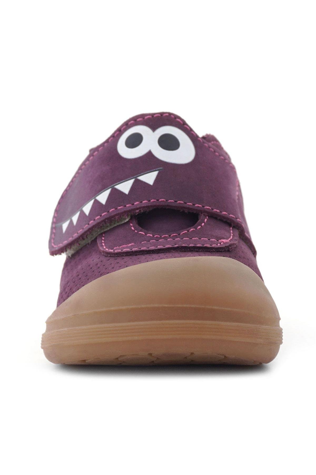 Dino Hakiki Deri Mor Kahverengi Yüksek Bilekli Bebek Ayakkabı - Görsel 4