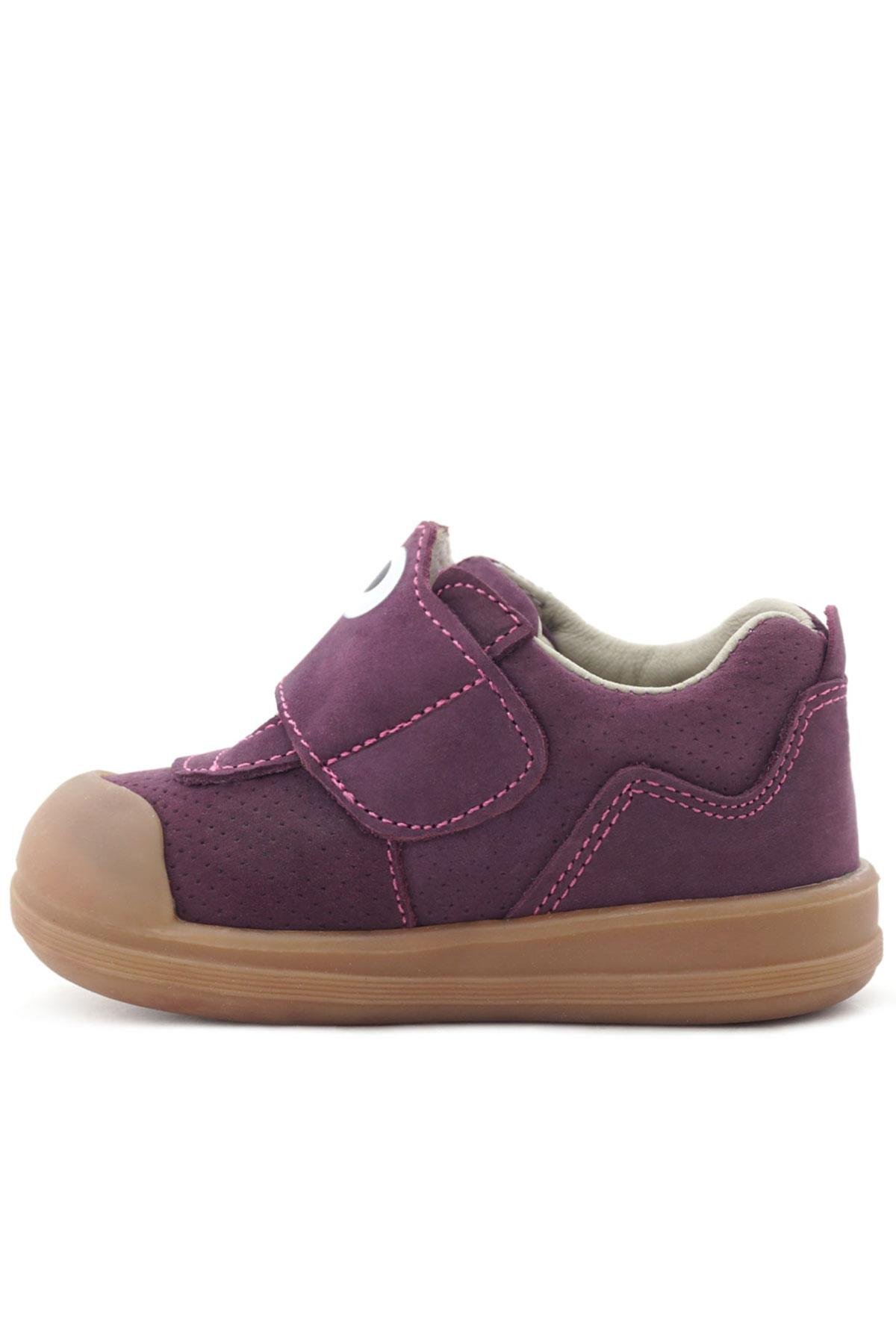Dino Hakiki Deri Mor Kahverengi Yüksek Bilekli Bebek Ayakkabı - Görsel 5