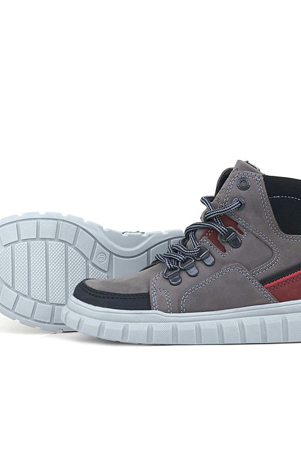 Rakerplus Hakiki Deri Gri Fermuarlı Erkek Çocuk Bot - Görsel 8