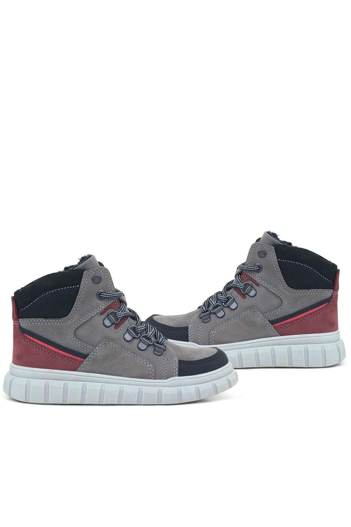 Rakerplus Hakiki Deri Gri Fermuarlı Erkek Çocuk Bot - Görsel 9