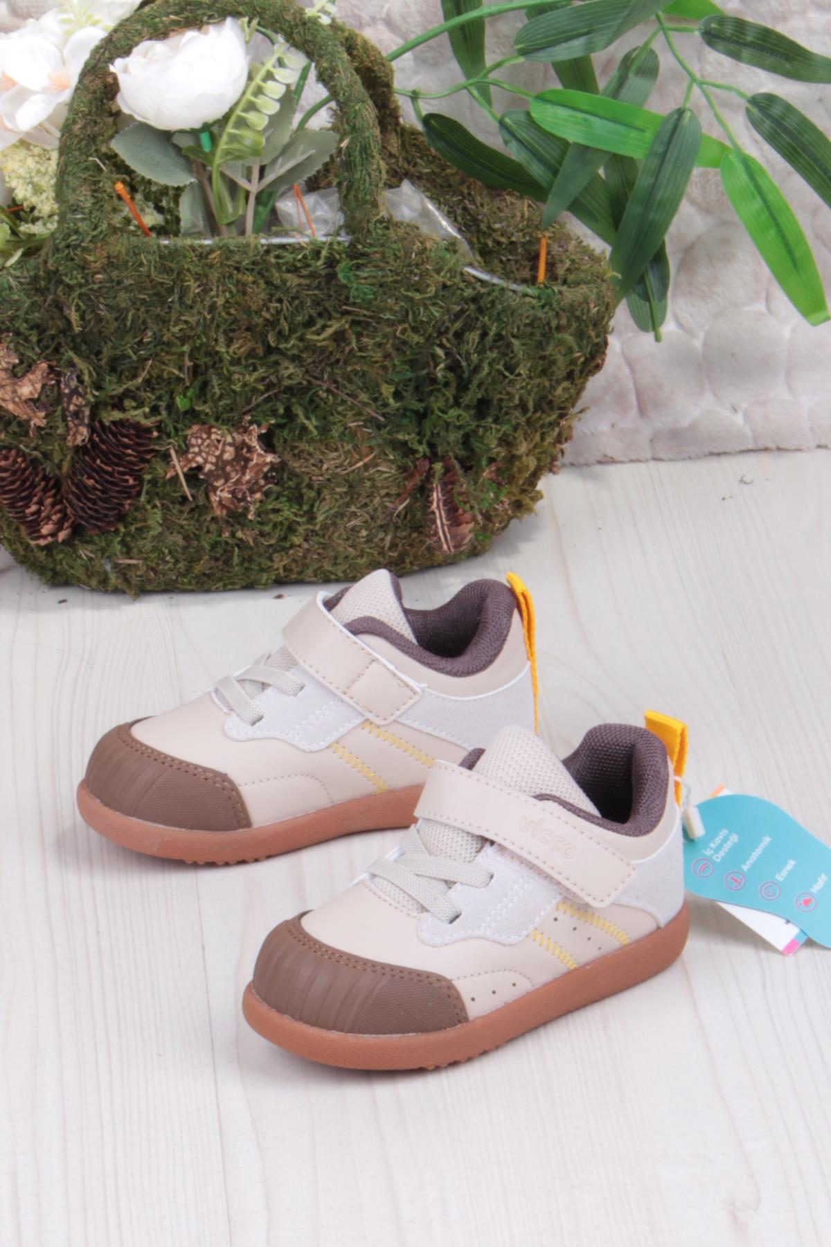 946.B25K.215 Ayden Bebe Bej Hafif Rahat Erkek Çocuk Bot - Görsel 4