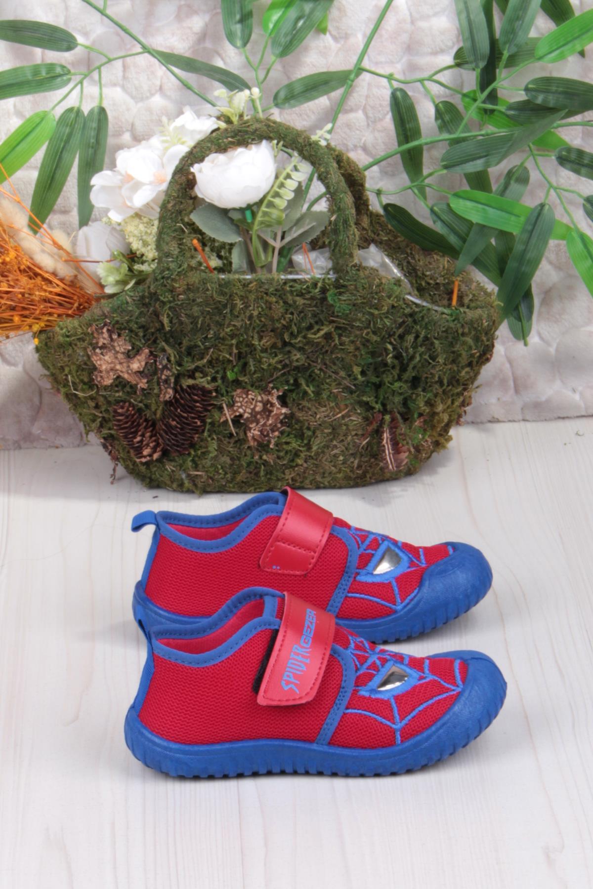 3450 Gz Spıder Anaokulu Kreş Ev Erkek Çocuk Keten Panduf Ayakkabı - Görsel 3