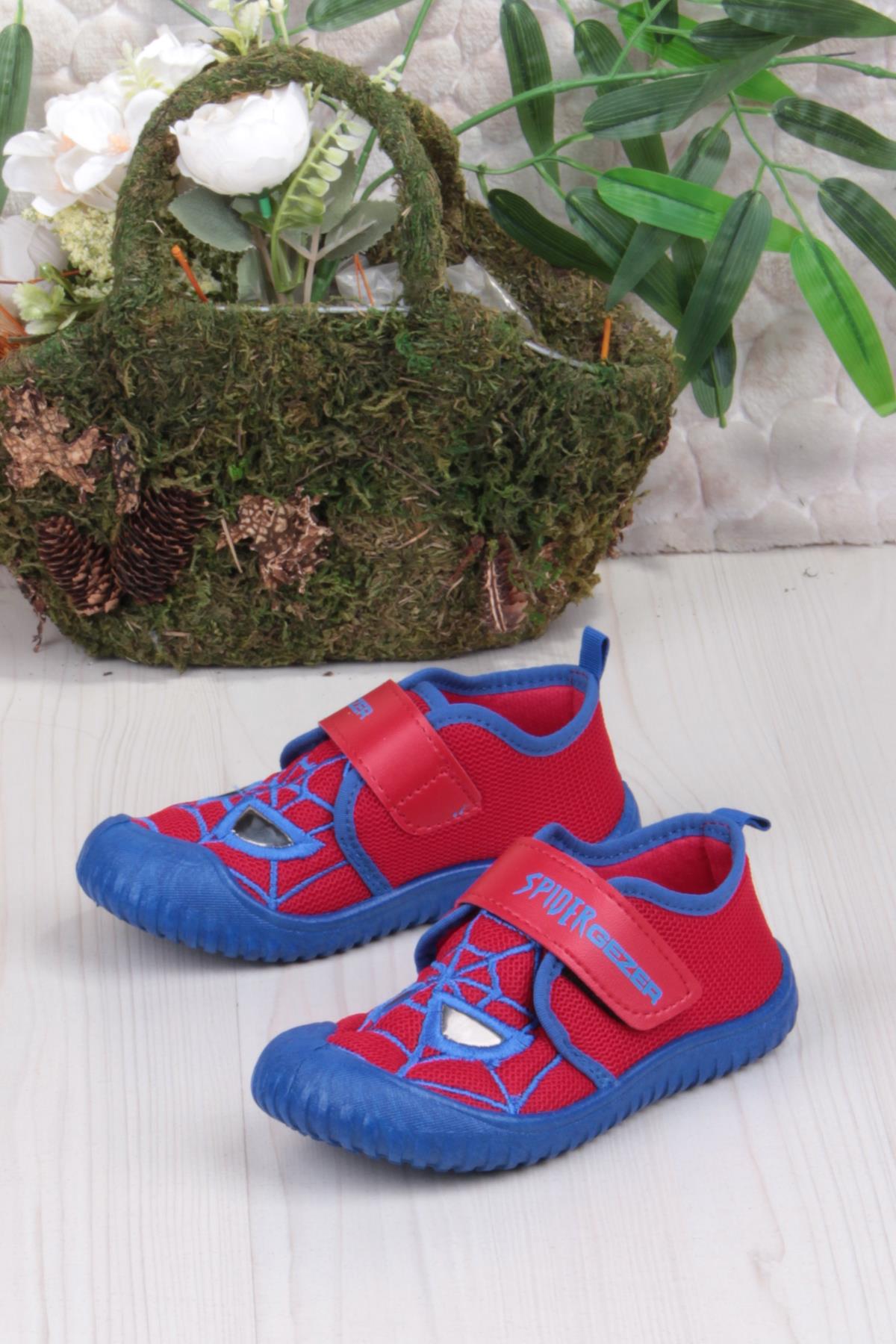 3450 Gz Spıder Anaokulu Kreş Ev Erkek Çocuk Keten Panduf Ayakkabı - Görsel 4