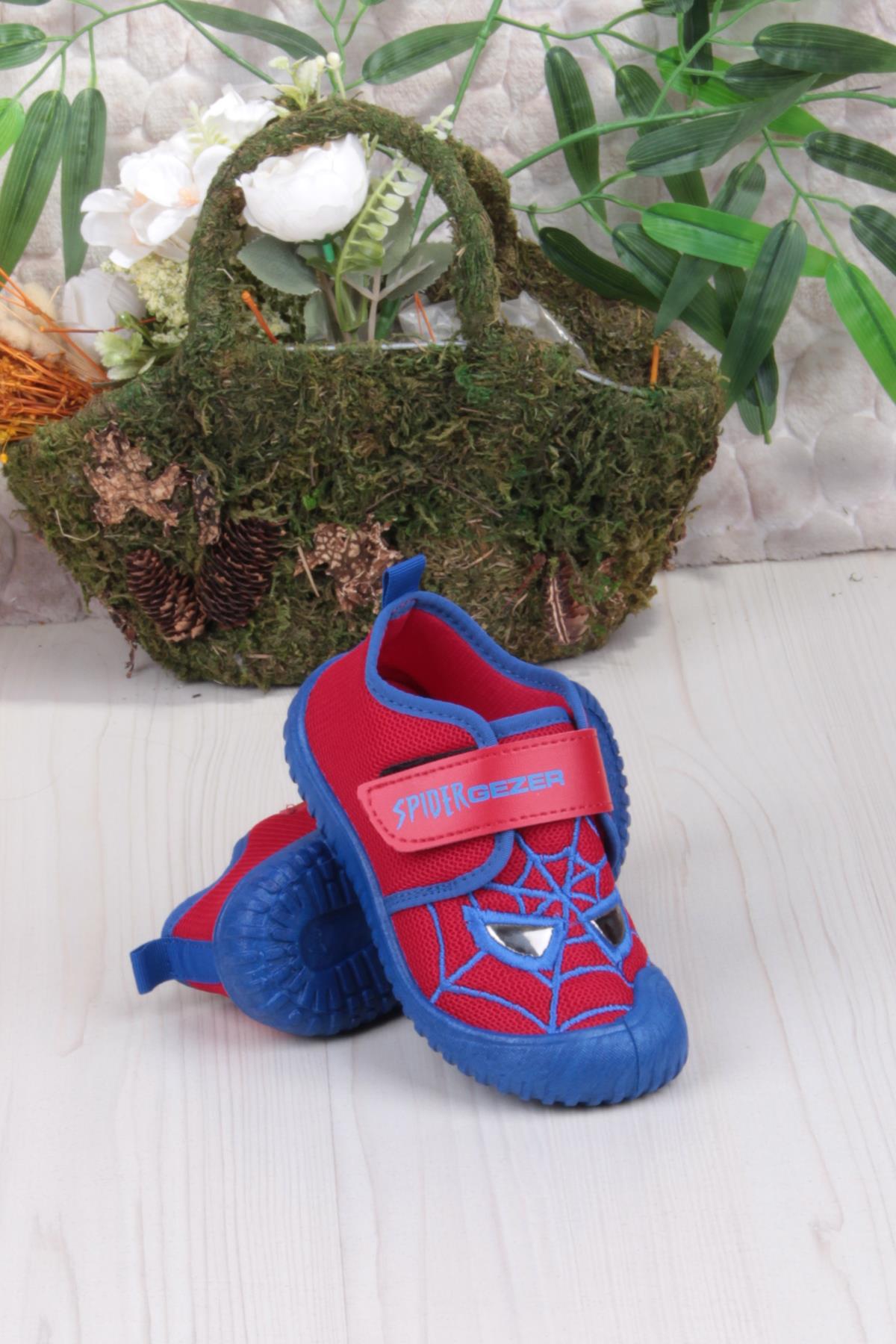 3450 Gz Spıder Anaokulu Kreş Ev Erkek Çocuk Keten Panduf Ayakkabı - Görsel 5