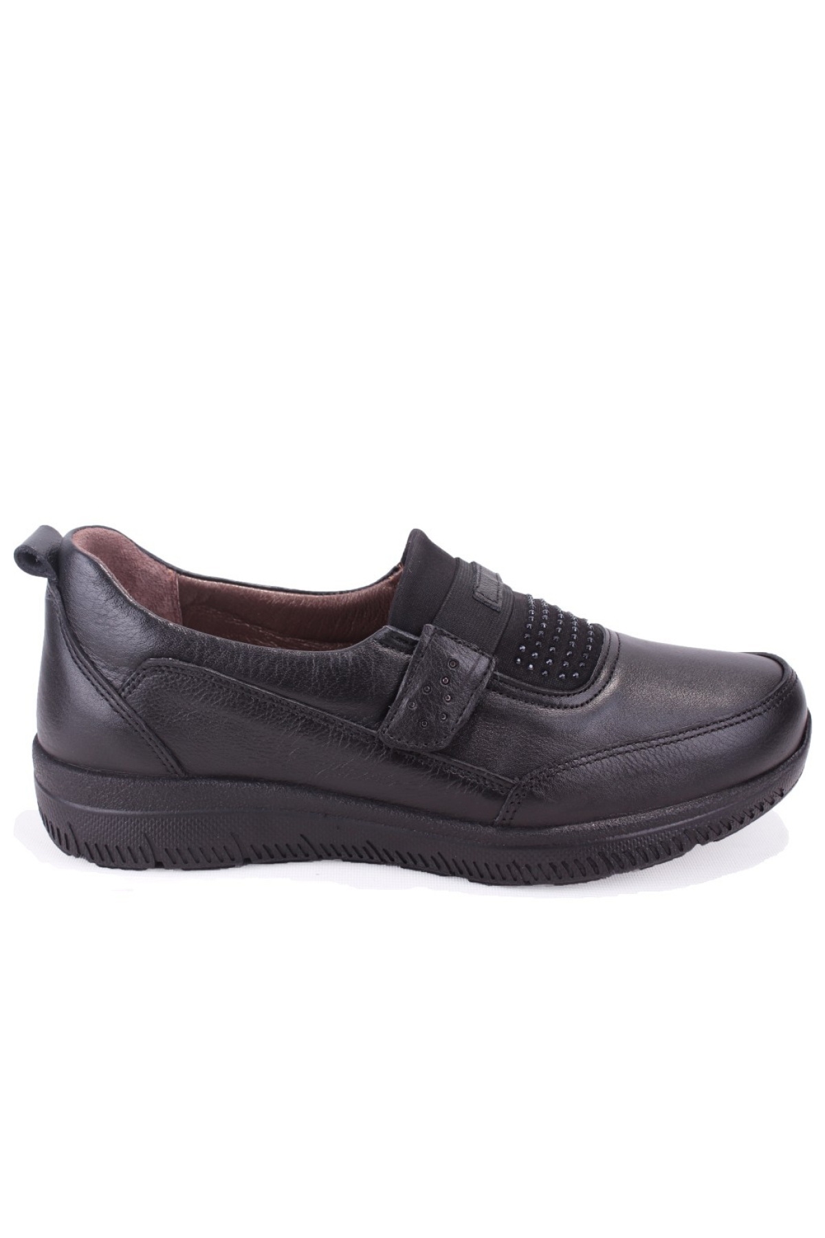 DZA07-122042648 Siyah Ortopedik Günlük Deri Kadın Ayakkabı - Görsel 2