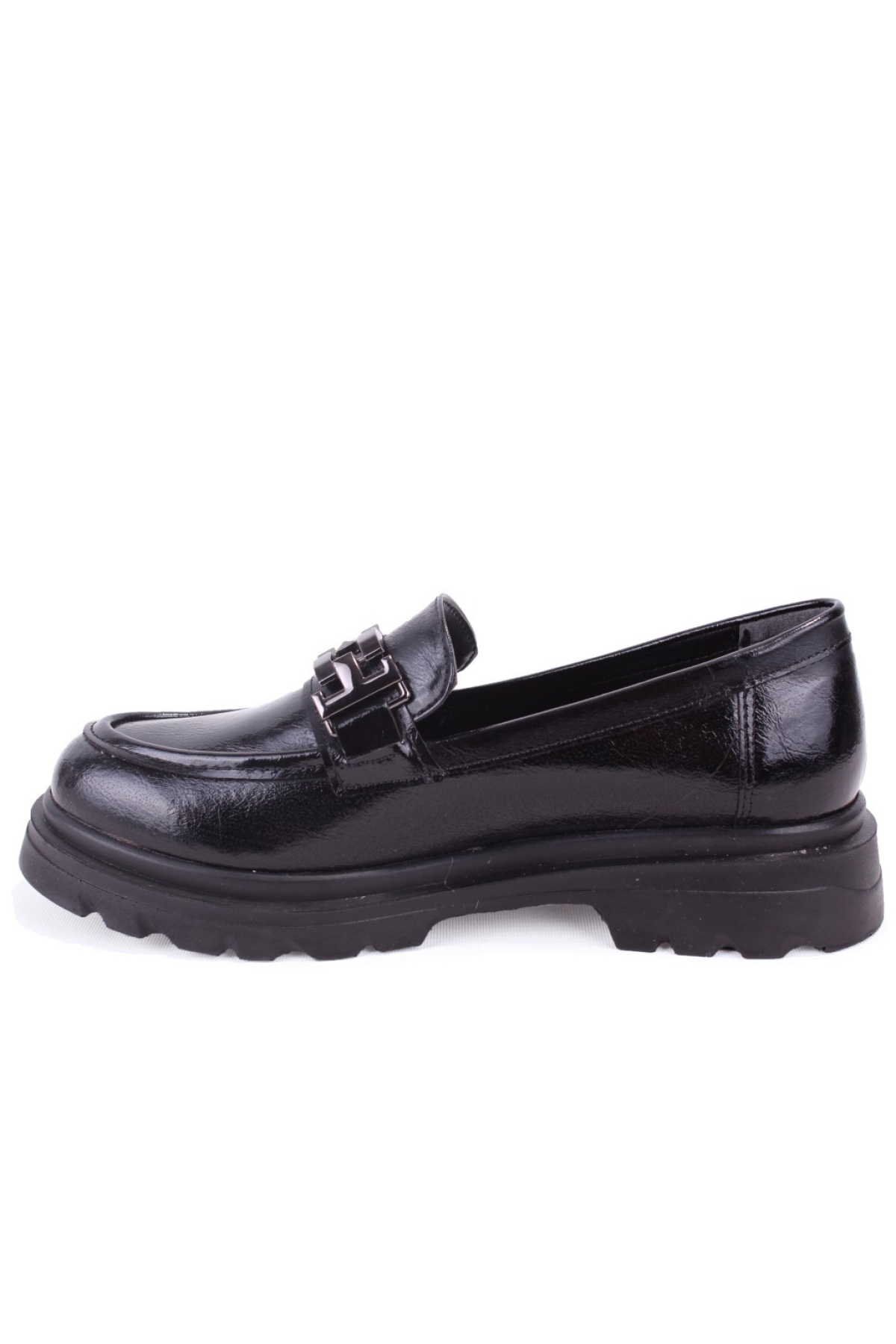 DZA07-90801 Siyah Rugan Günlük Loafer Kadın Ayakkabı - Görsel 4