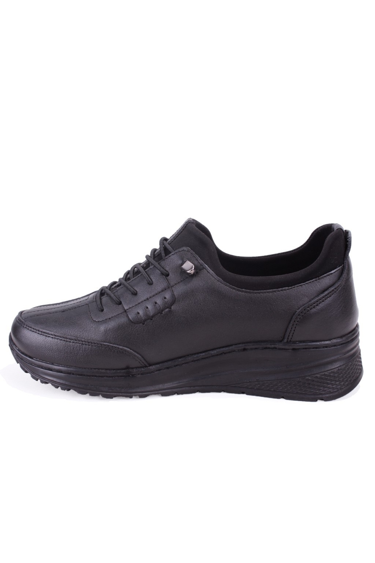 DZA07-122044644 Siyah Ortopedik Günlük Deri Kadın Ayakkabı - Görsel 4