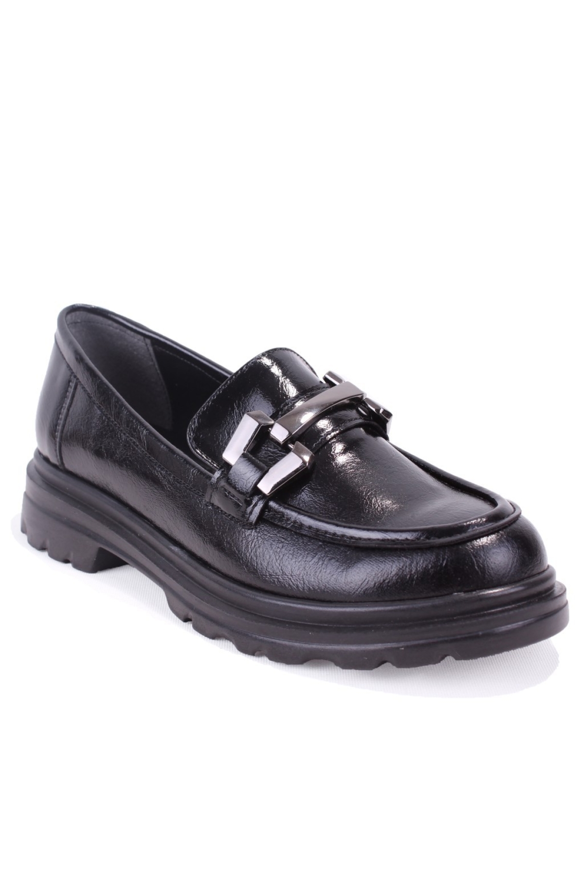 DZA07-90814 Siyah Rugan Günlük Loafer Kadın Ayakkabı - Görsel 2