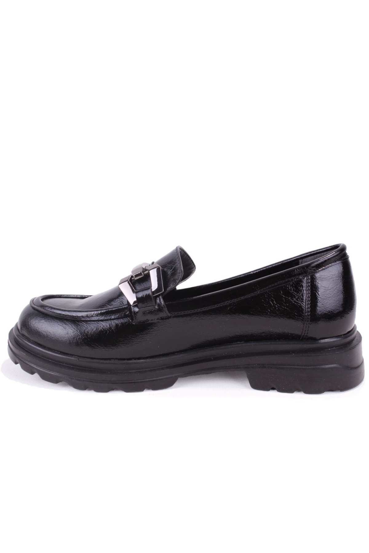 DZA07-90814 Siyah Rugan Günlük Loafer Kadın Ayakkabı - Görsel 4