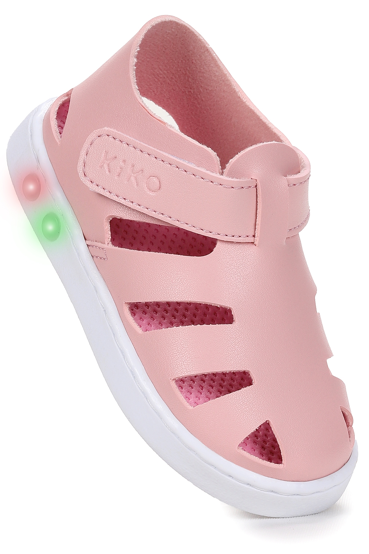 Limba Işıklı Cırtlı Kız Bebek Sandalet Pudra - Görsel 4