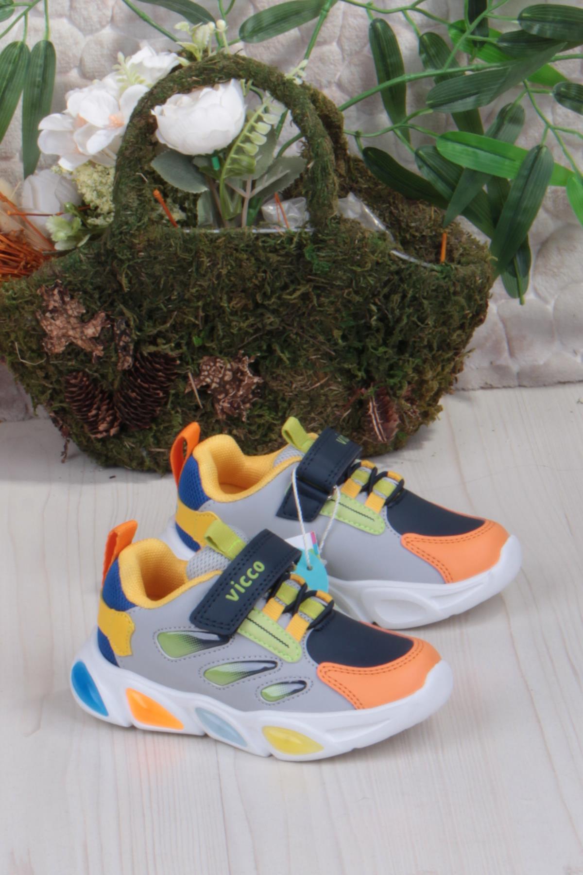 346.B25K.227 Lamb Gri Işıklı Erkek Çocuk Ayakkabı - Görsel 2