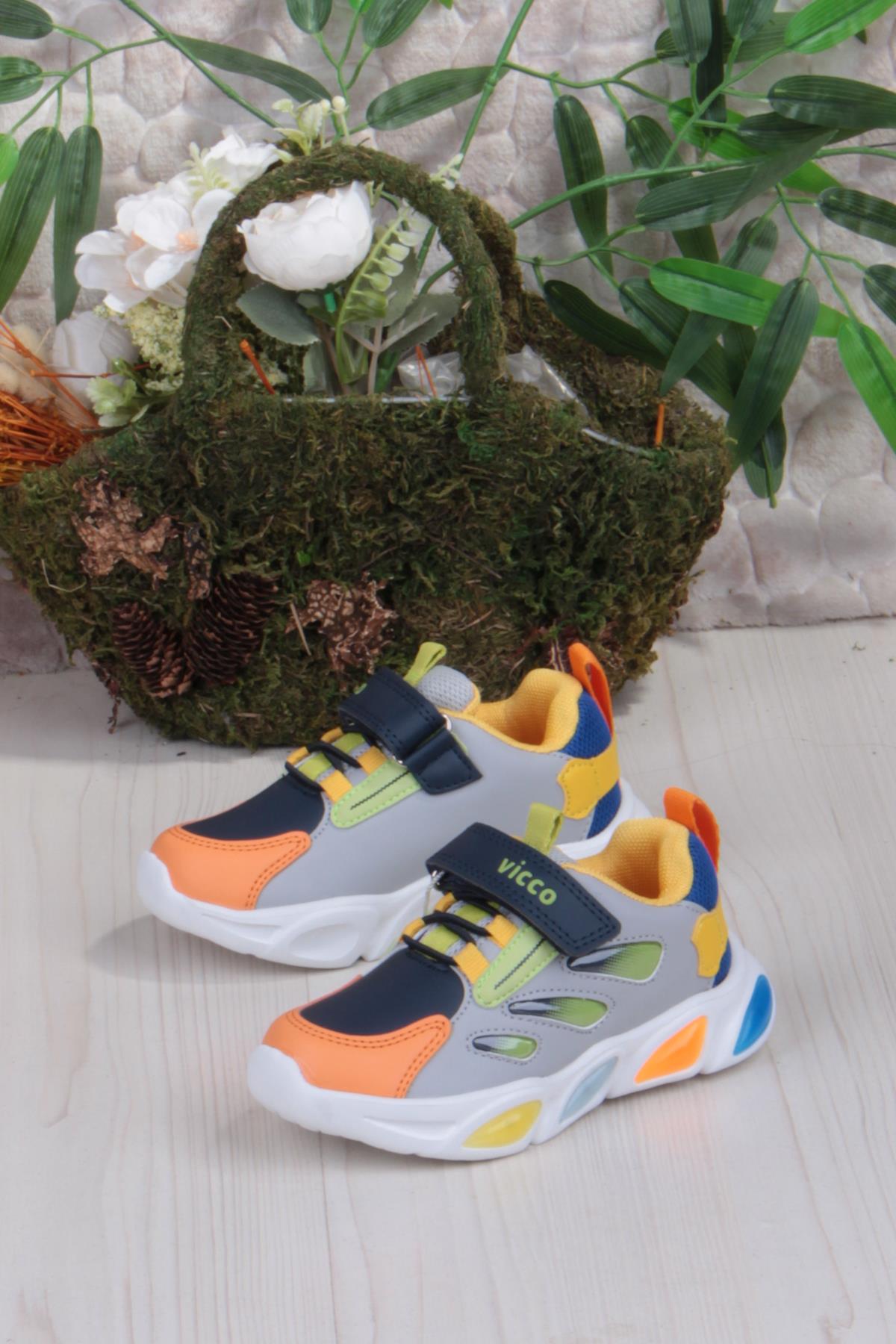 346.B25K.227 Lamb Gri Işıklı Erkek Çocuk Ayakkabı - Görsel 4