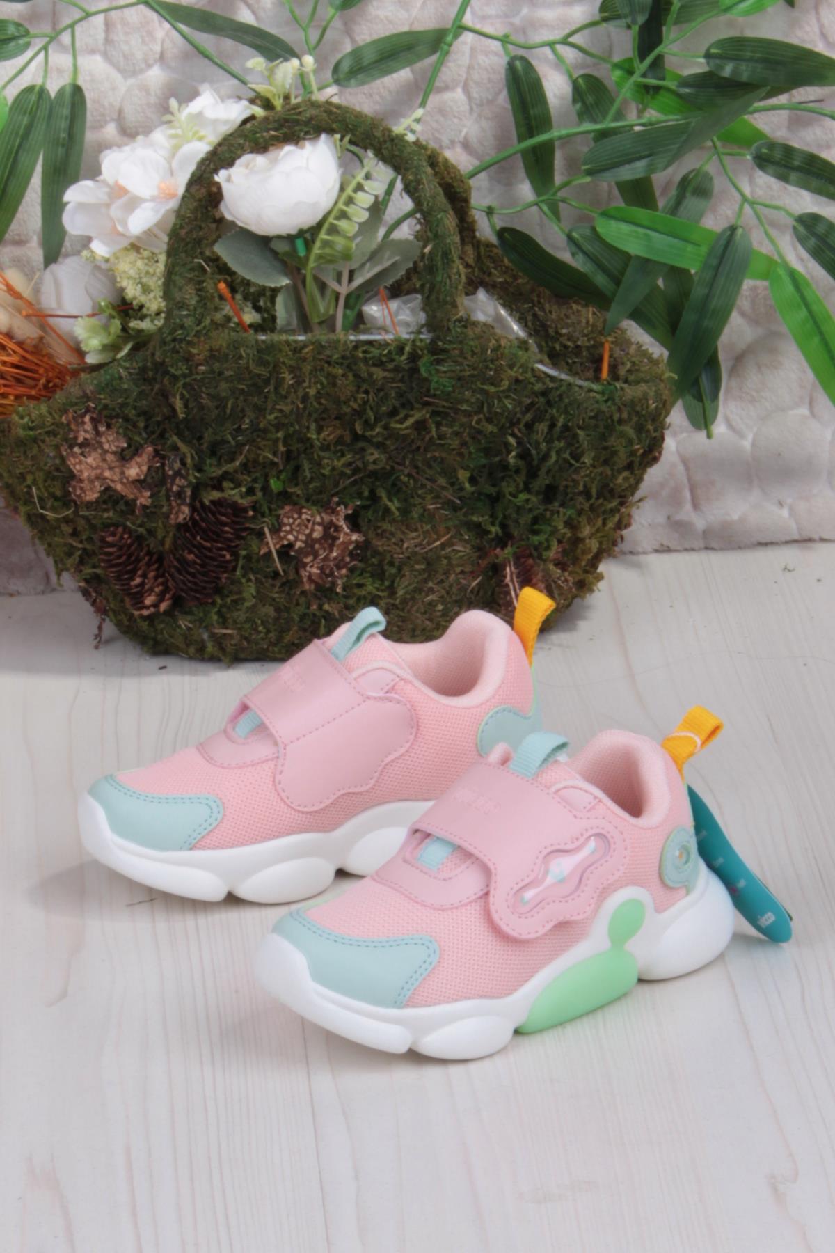 346.P24K.335 Gum Pudra Işıklı Kız Çocuk Ayakkabı - Görsel 4