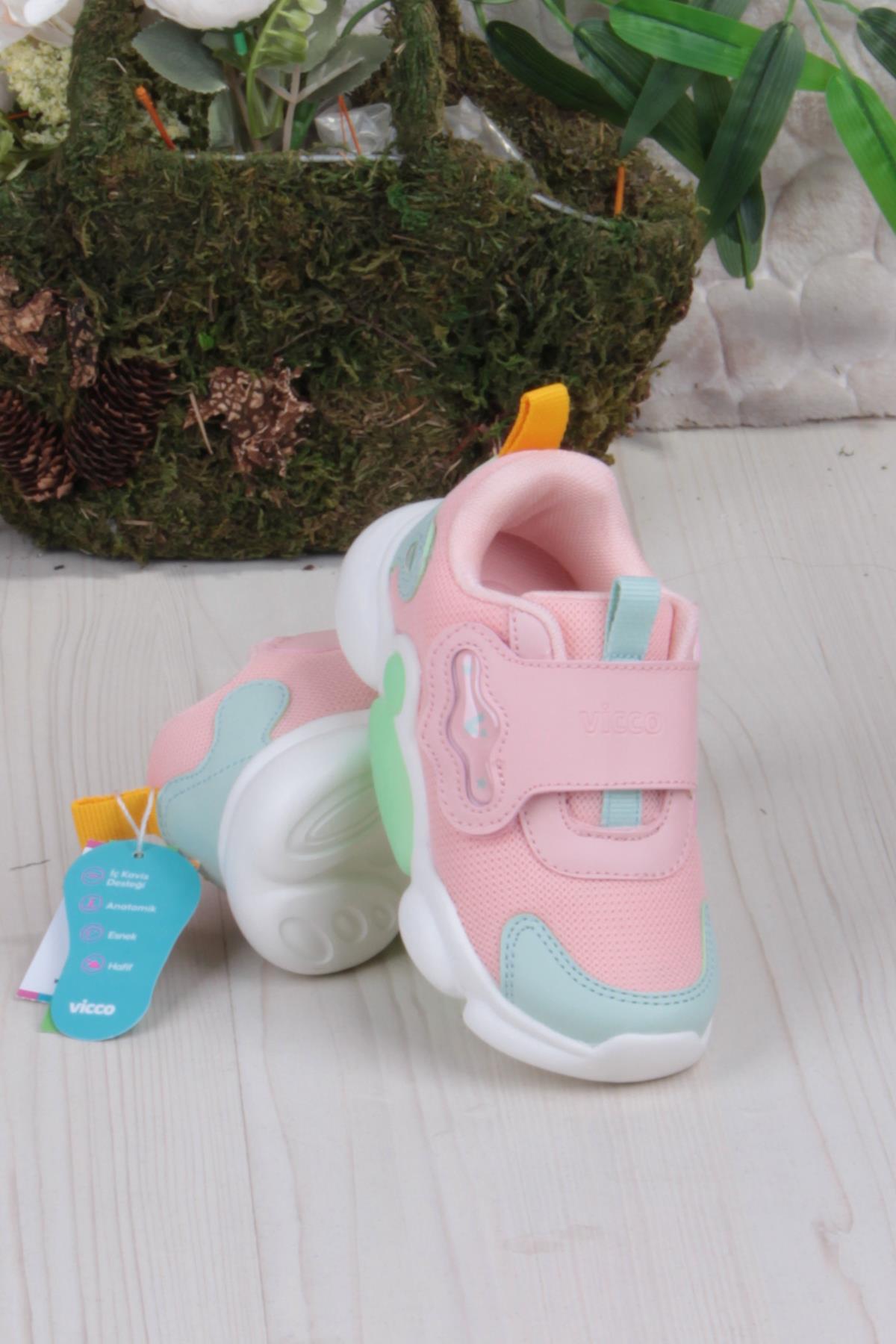 346.P24K.335 Gum Pudra Işıklı Kız Çocuk Ayakkabı - Görsel 5