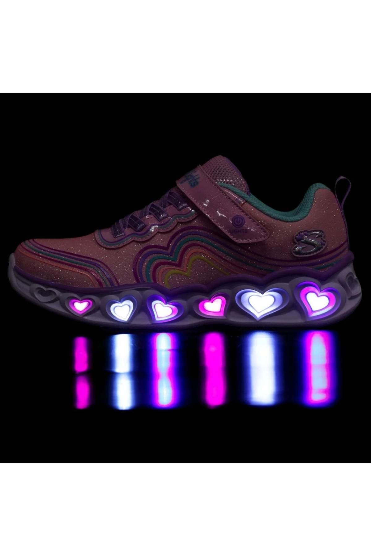 S-lights Heart Lights Retro Hearts 302689L Işıklı Ortopedik Çocuk Spor Ayakkabı - Görsel 3