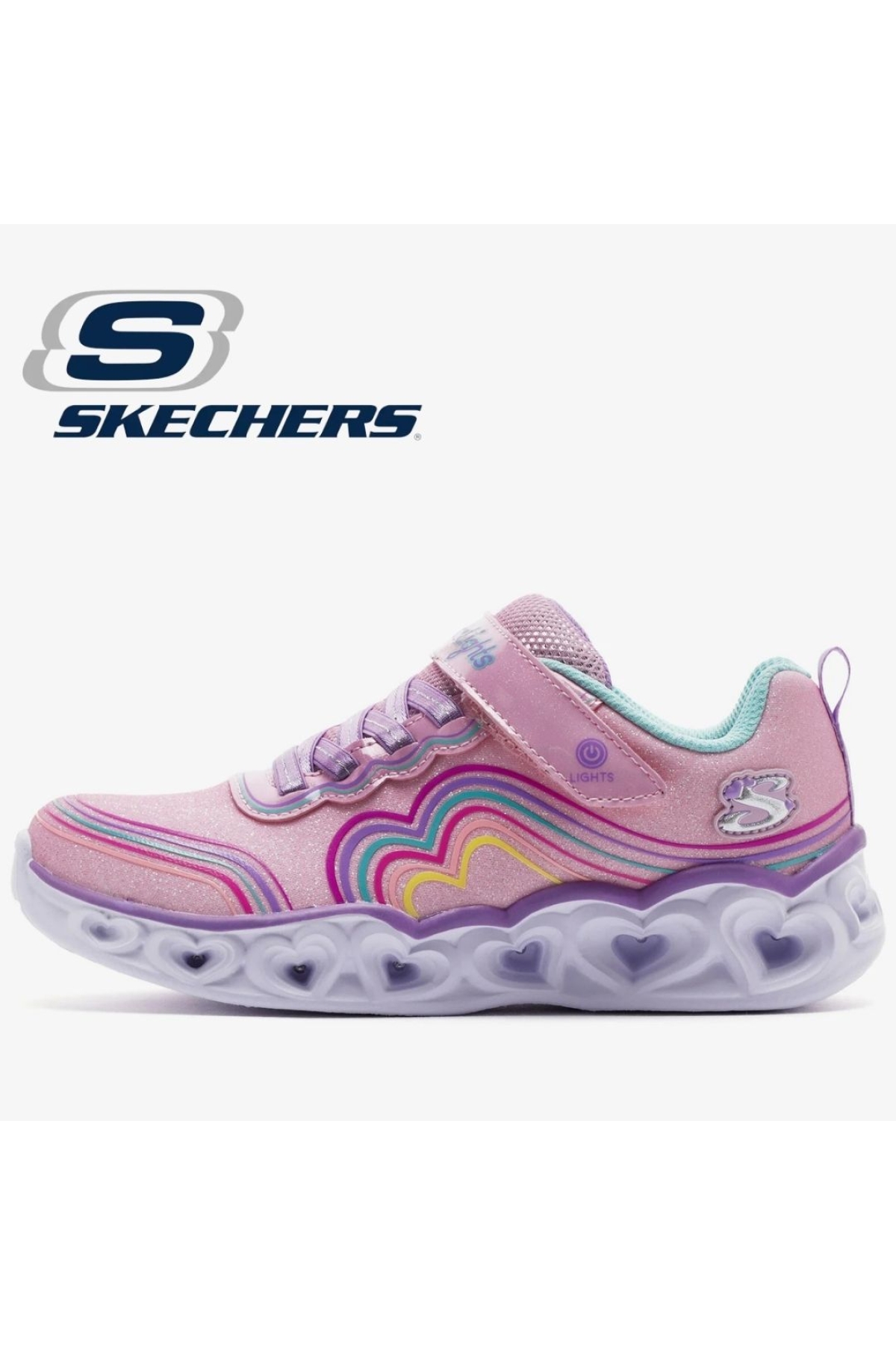 S-lights Heart Lights Retro Hearts 302689L Işıklı Ortopedik Çocuk Spor Ayakkabı - Görsel 6