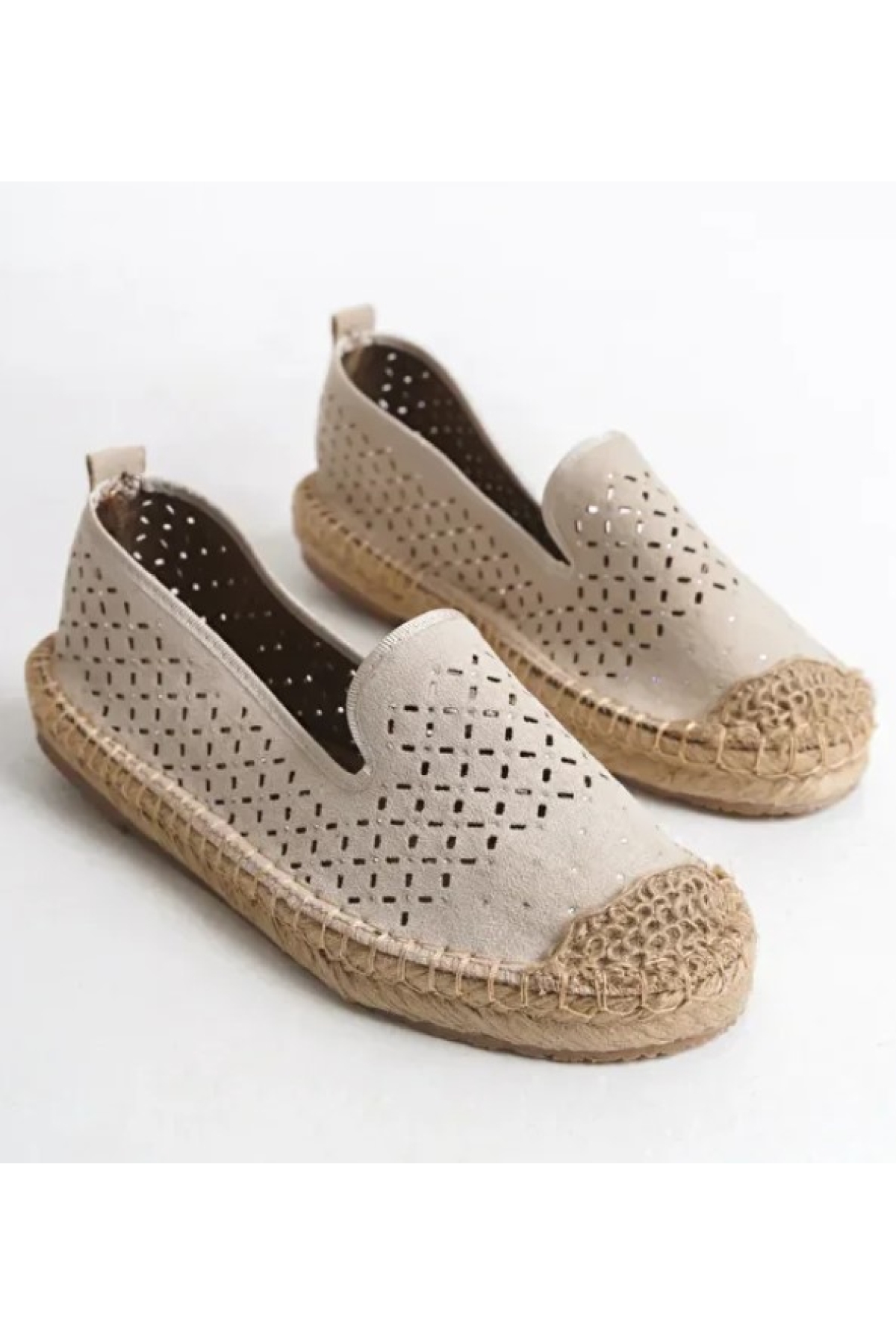 Taş Detaylı Espadril Kadın Babet Ayakkabı - Görsel 3