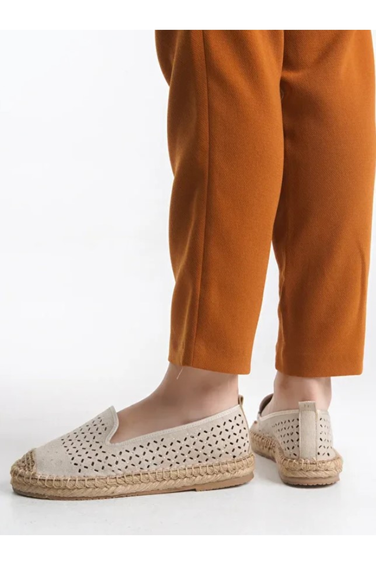 Taş Detaylı Espadril Kadın Babet Ayakkabı - Görsel 4