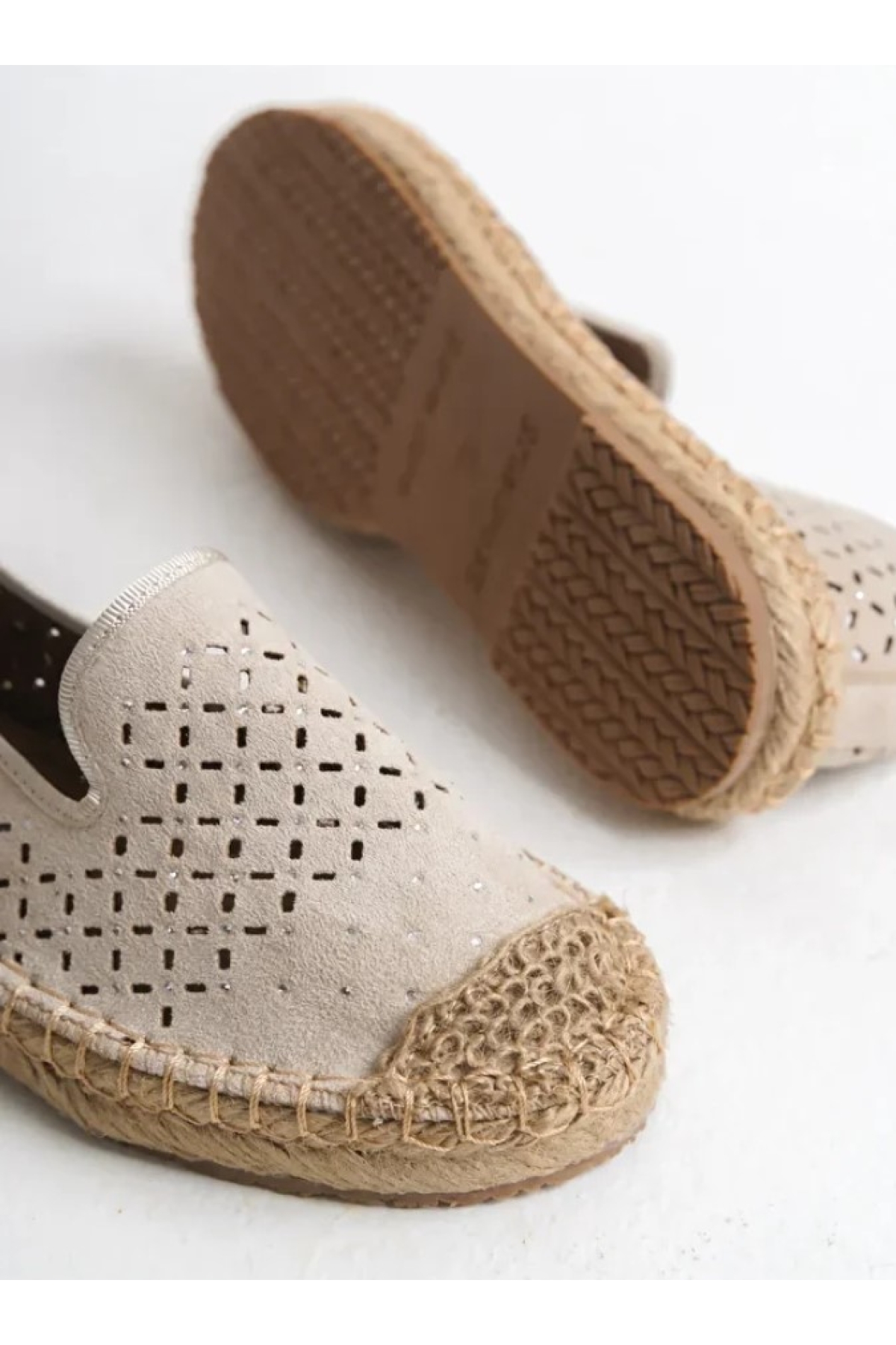Taş Detaylı Espadril Kadın Babet Ayakkabı - Görsel 5