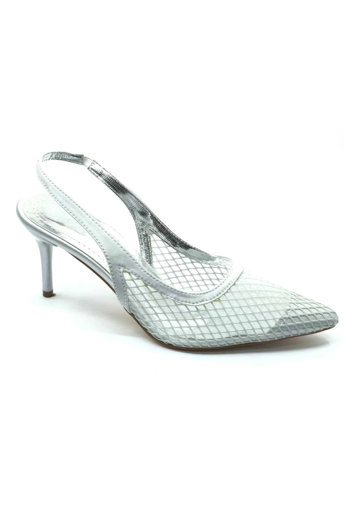 İnce Topuklu Fileli Kadın Ayakkabı - Görsel 3