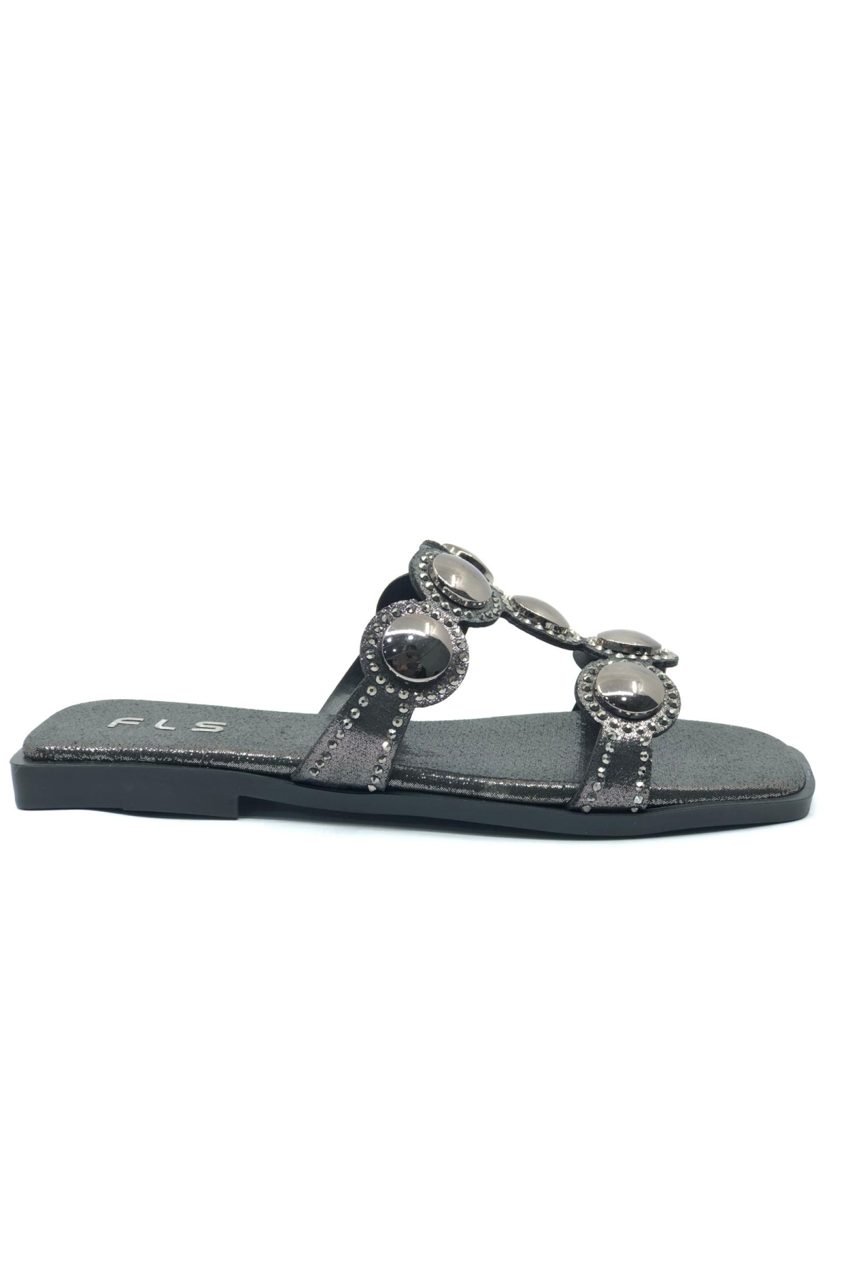 İnce Taban Taş Detaylı Kadın Terlik - Görsel 2