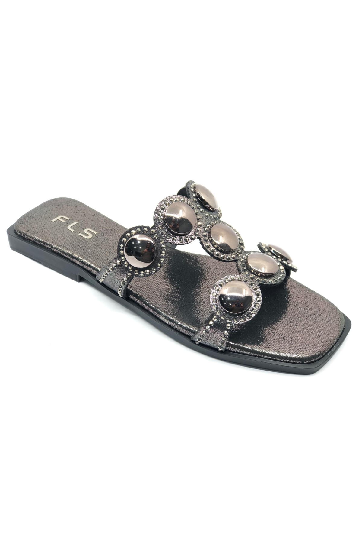 İnce Taban Taş Detaylı Kadın Terlik - Görsel 5