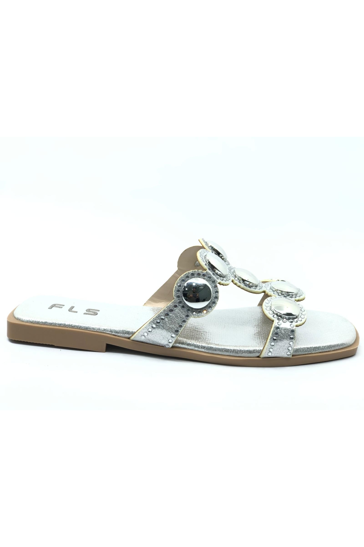 İnce Taban Taş Detaylı Kadın Terlik - Görsel 3