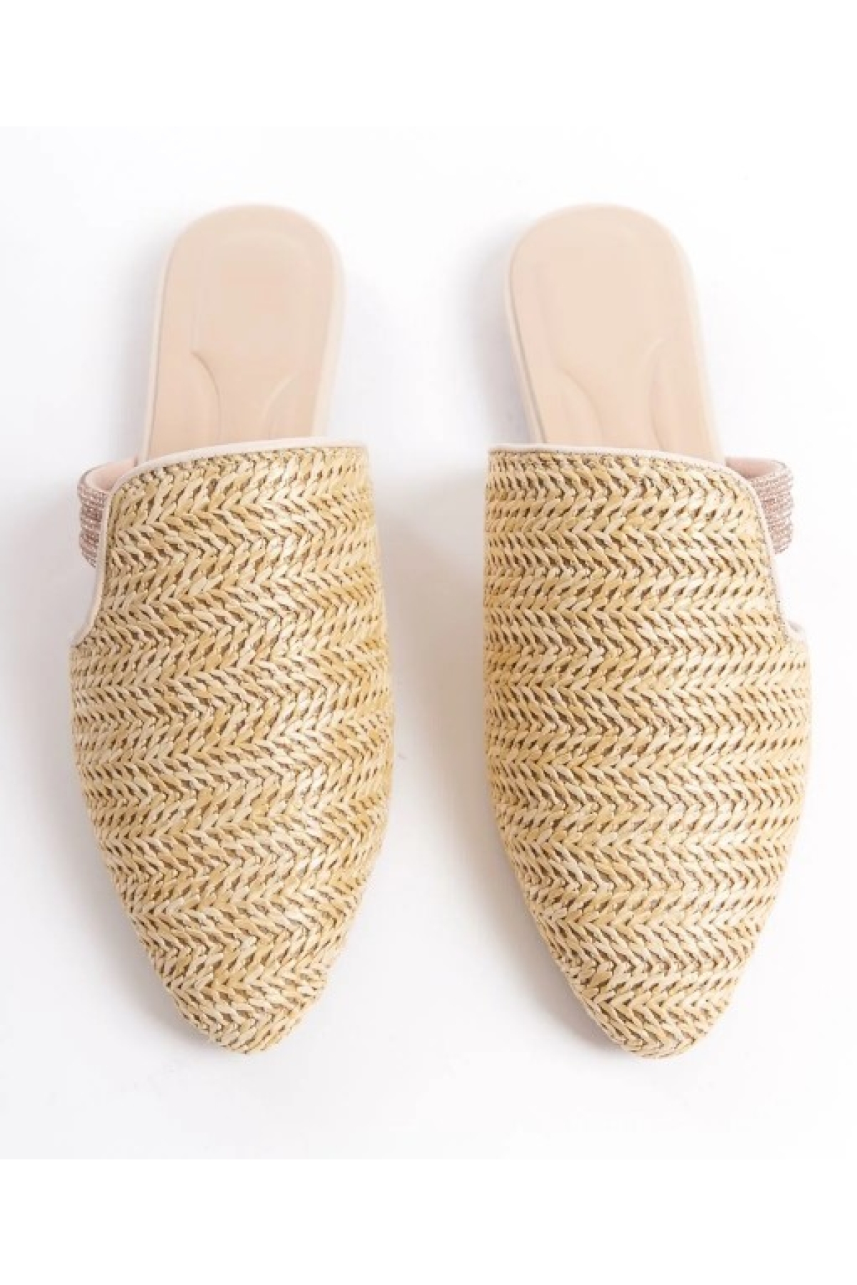 İnce Taban Hasır Detaylı Kadın Terlik - Görsel 6